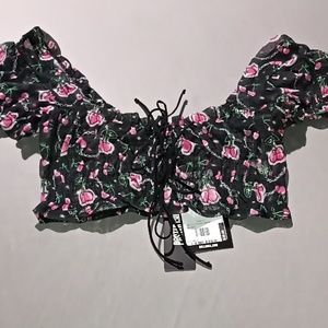 Postergirl sheer cherry croptop